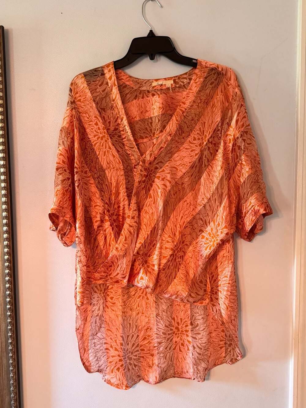 Boho Floral Kimono Sleeve Wrap Blouse | Sunset Cottagecore Top